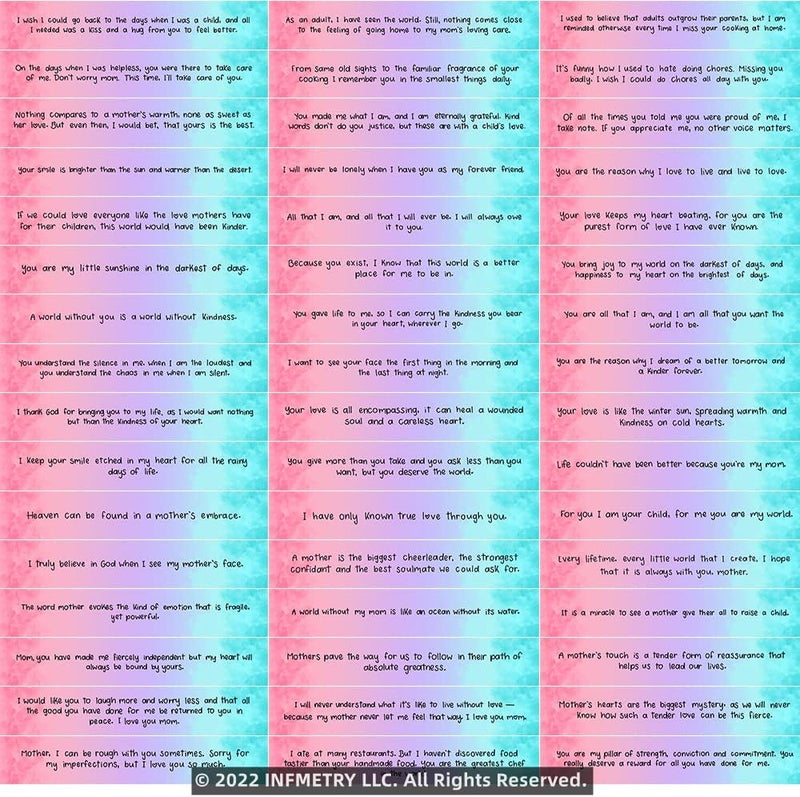 Infmetry Mothers Day Gifts Prewritten Message In Capsule Lovely Notes Pills Birthday Gifts For Mom From Daughter Son (Light Blue Mom 50pcs) - Image 4