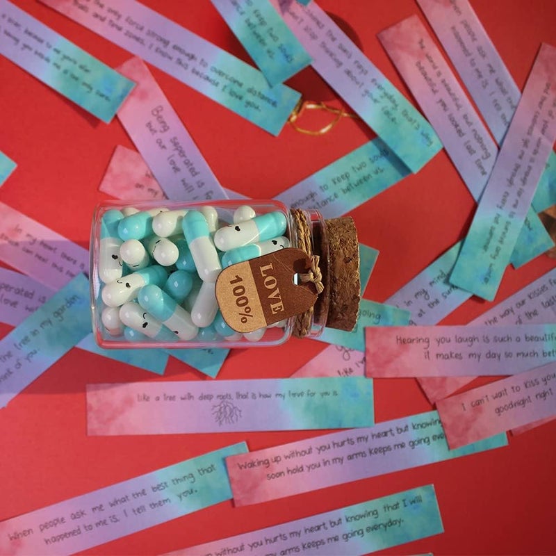 Infmetry Mothers Day Gifts Prewritten Message In Capsule Lovely Notes Pills Birthday Gifts For Mom From Daughter Son (Light Blue Mom 50pcs) - Image 3