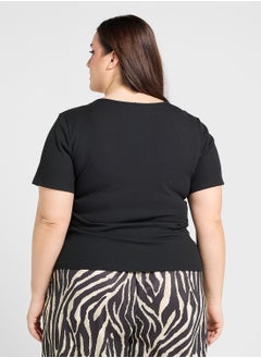 Ginger Plus Sweetheart Neckline Fitted Top  - Image 2