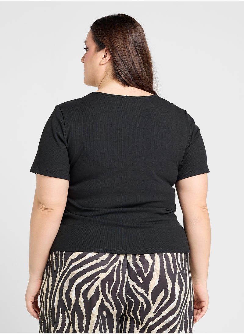 Ginger Plus Sweetheart Neckline Fitted Top  - Image 2