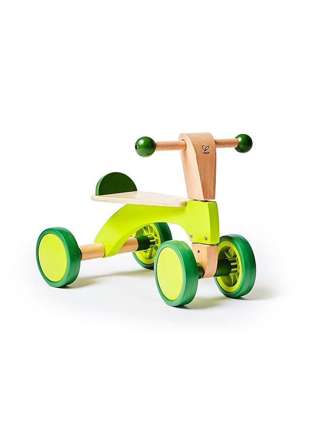 Hape Scoot Around Ride On Wood Bike | Award Winning Four Wheeled Wooden Push Balance Bike Toy For Toddlers With Rubberized Wheels Bright Green L: 20.5 W: 12.8 H: 15.1 Inch E0101 - Image 2