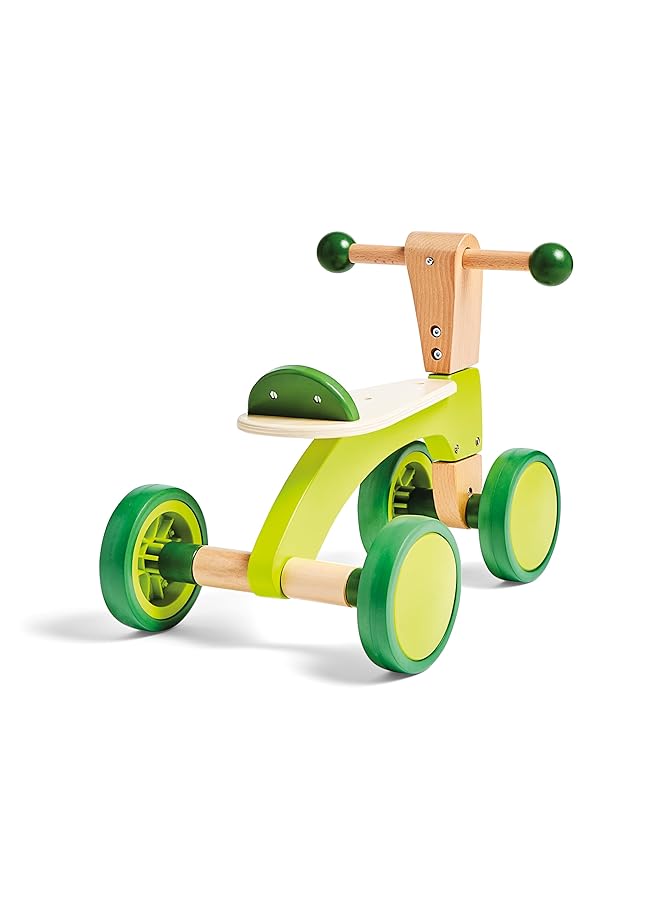 Hape Scoot Around Ride On Wood Bike | Award Winning Four Wheeled Wooden Push Balance Bike Toy For Toddlers With Rubberized Wheels Bright Green L: 20.5 W: 12.8 H: 15.1 Inch E0101 - Image 3