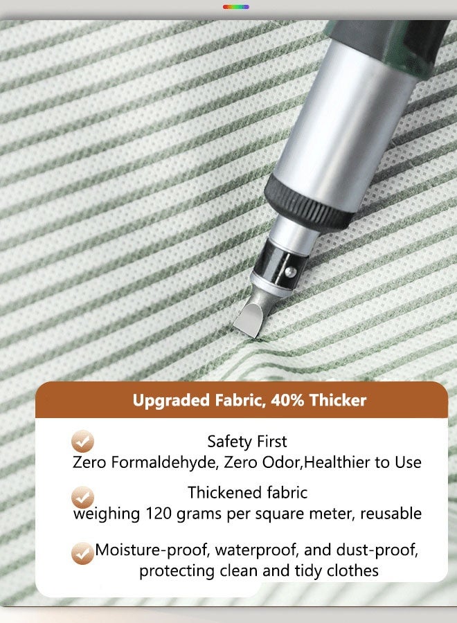 حقيبة تخزين كبيرة للألحفة مزودة بمقابض حمل، صناديق تخزين ملابس محمولة، منظمات ملابس قابلة للطي، حاويات تخزين بسحاب للبطانيات وأغطية الأسرة، 60 × 40 × 30 سم - Image 4