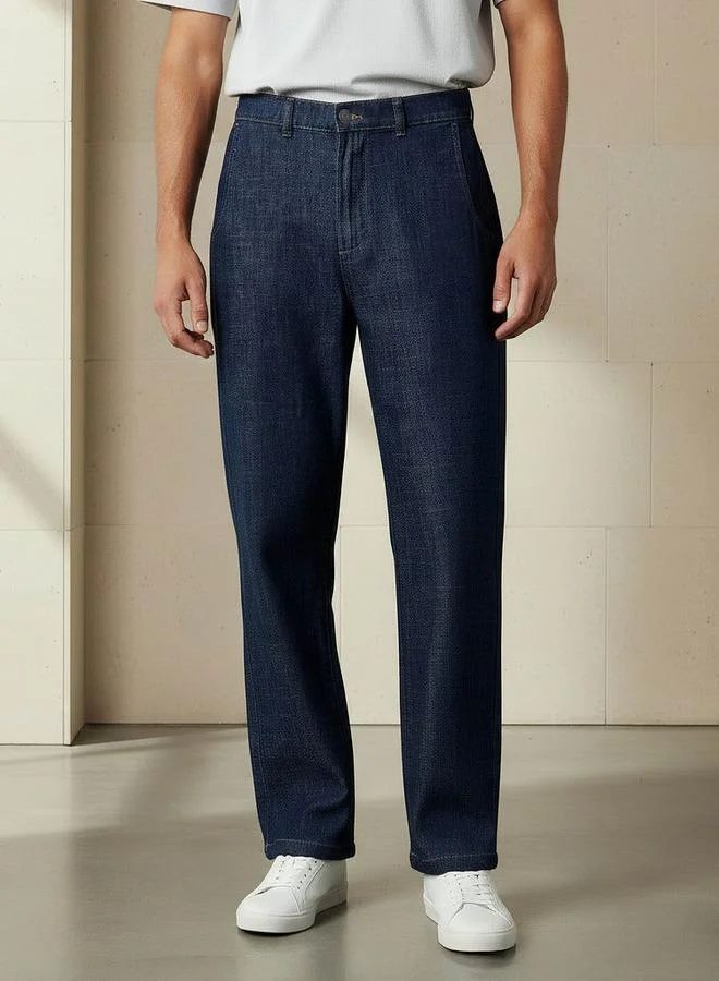 Men Regular Fit Mid Rise Elasticated Jeans