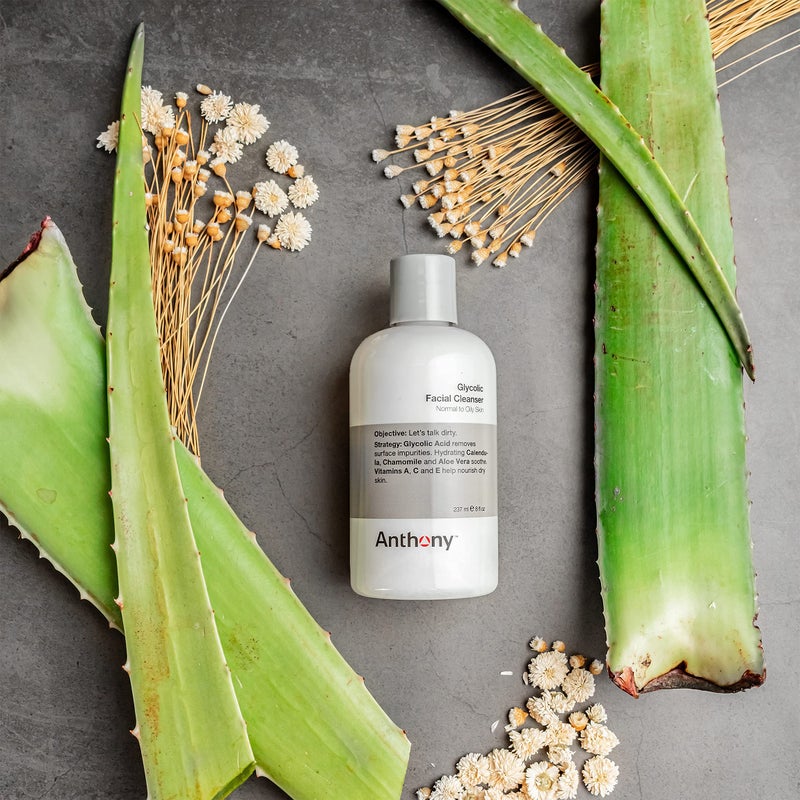 Anthony Glycolic Facial Cleanser for Men, Daily Exfoliating & Hydrating Face Wash, Shave Prep, Non-Foaming, Deep Cleansing, Gentle on Sensitive Skin, Removes Dirt & Oil, Smooths Texture, 8 Fl Oz - Image 2