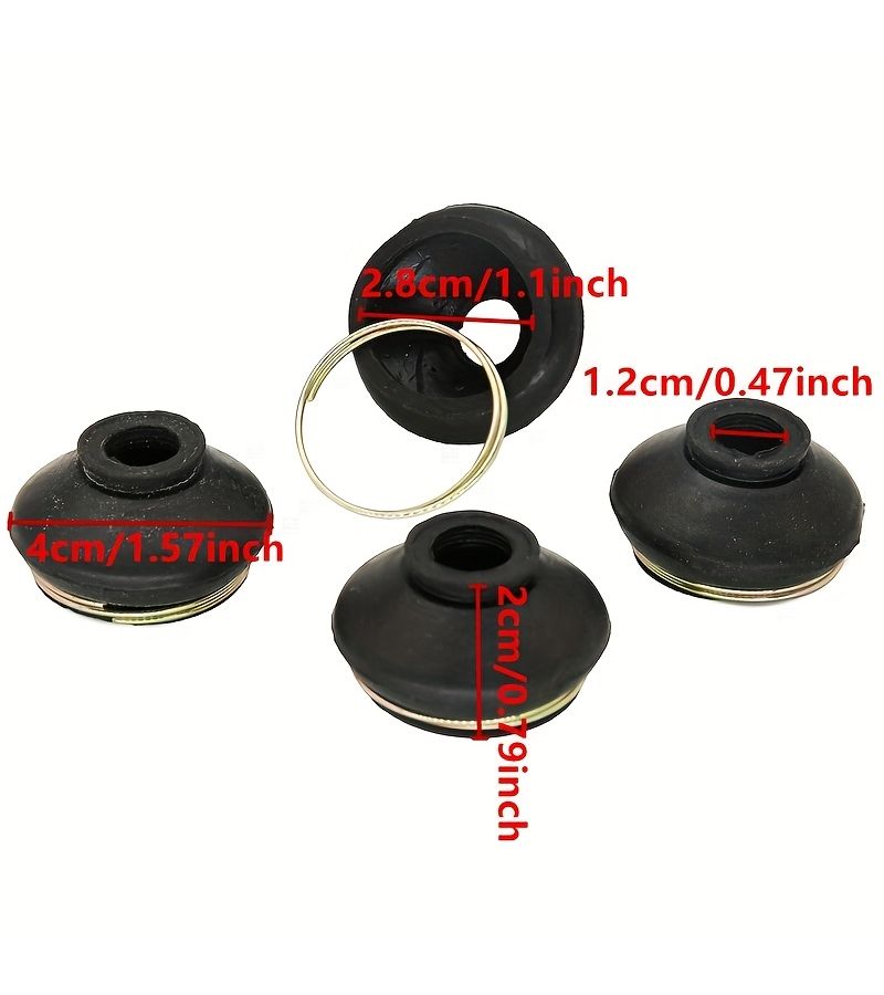 Black 4pcs Dust Protection Ball Joint Rubber Covers for ATV Go Kart Quad Bike - Image 2