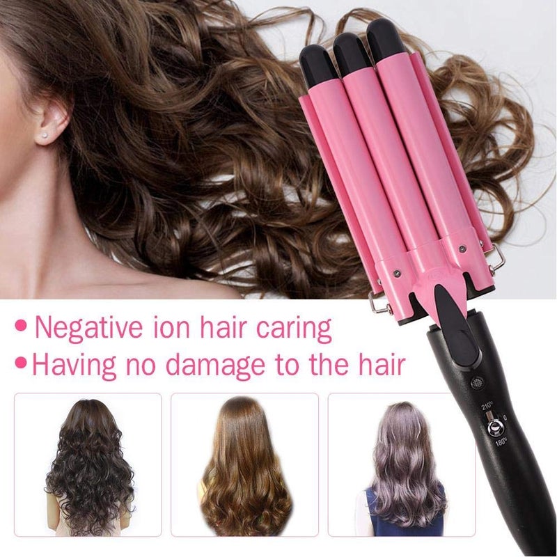 Vruping 3 Barrel Curling Iron, Beach Waver, Tourmaline Ceramic Shaft, 4 Sizes: 22mm, 25mm, 28mm, 32mm - Image 4