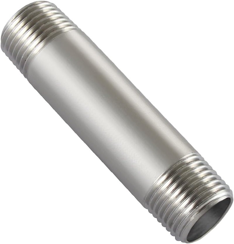 beduan Stainless Steel Pipe Fittings, 1/2" NPT x 1/2" NPT Male Threaded, 6" Length Cast Pipe - Image 1
