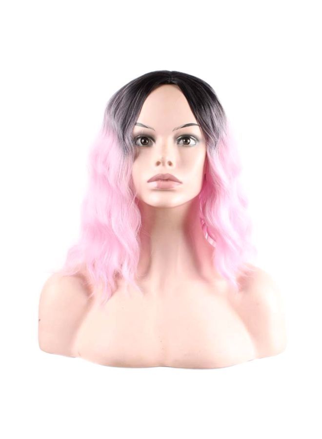 Loquat Long Synthetic Curly Hair Wig Pink/Grey - Image 1