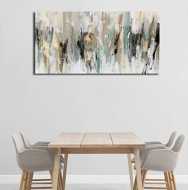 tigeridge Abstract Wall Art Grey Canvas Art Modern Canvas Pictures Contemporary Canvas Artwork for Bedroom Living Room Bathroom Kitchen Office Home Wall Decor Framed Ready to Hang 24" x 48" - Image 4