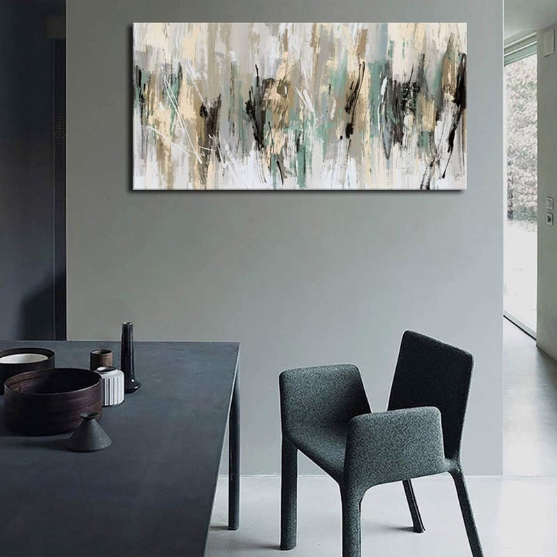 tigeridge Abstract Wall Art Grey Canvas Art Modern Canvas Pictures Contemporary Canvas Artwork for Bedroom Living Room Bathroom Kitchen Office Home Wall Decor Framed Ready to Hang 24" x 48" - Image 5