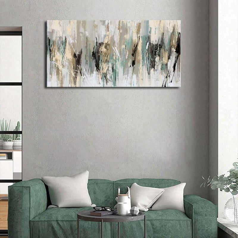 tigeridge Abstract Wall Art Grey Canvas Art Modern Canvas Pictures Contemporary Canvas Artwork for Bedroom Living Room Bathroom Kitchen Office Home Wall Decor Framed Ready to Hang 24" x 48" - Image 3