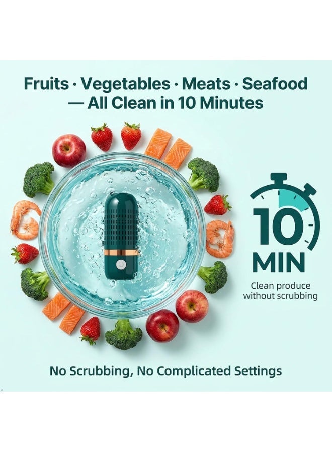 Portable Fruit & Vegetable Purifier, OH-Ion Produce Cleaner, USB Rechargeable Food Washing Machine, Cleans Fruits, Vegetables, Meat & Seafood in 10 Minutes, IPX7 Waterproof for Home & Travel - Image 3