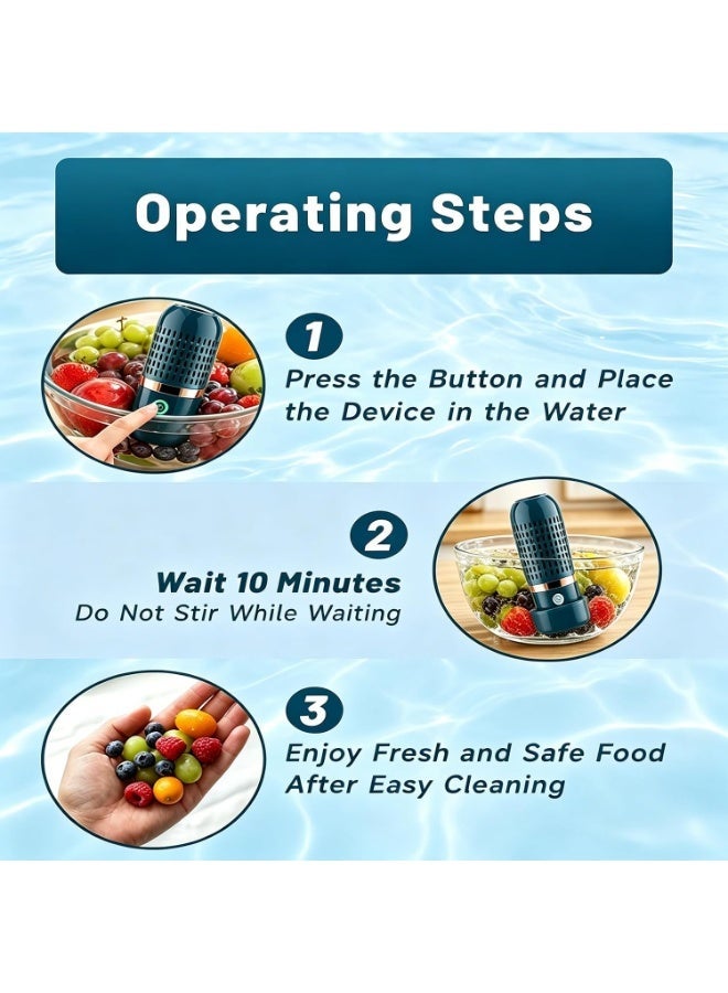 Portable Fruit & Vegetable Purifier, OH-Ion Produce Cleaner, USB Rechargeable Food Washing Machine, Cleans Fruits, Vegetables, Meat & Seafood in 10 Minutes, IPX7 Waterproof for Home & Travel - Image 4