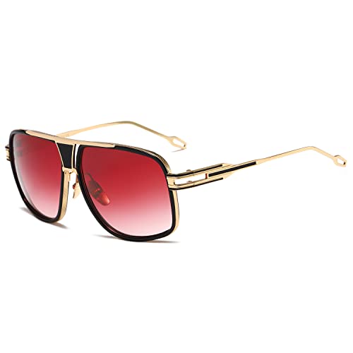 AEVOGUE Sunglasses For Men Goggle Alloy Big Frame Metal Punk Style Shield AE0336 - Image 1
