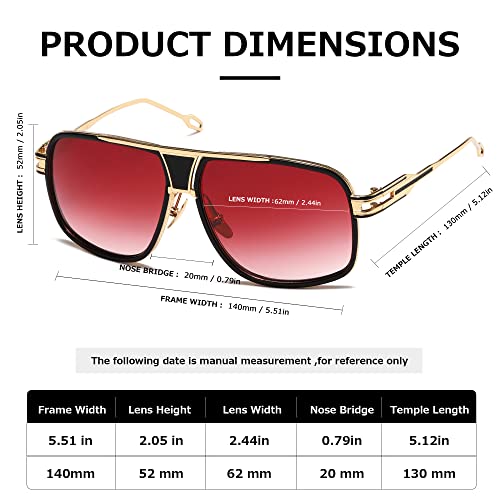 AEVOGUE Sunglasses For Men Goggle Alloy Big Frame Metal Punk Style Shield AE0336 - Image 5
