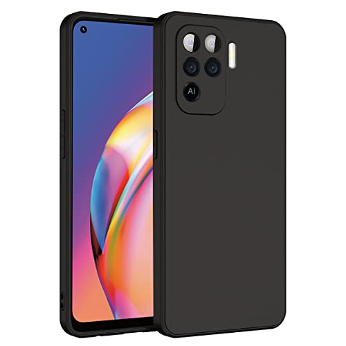 LIRAMARK Silicone Soft Back Cover Case for Oppo F19 Pro/Oppo A94 4G (Silicone Black) - Image 1