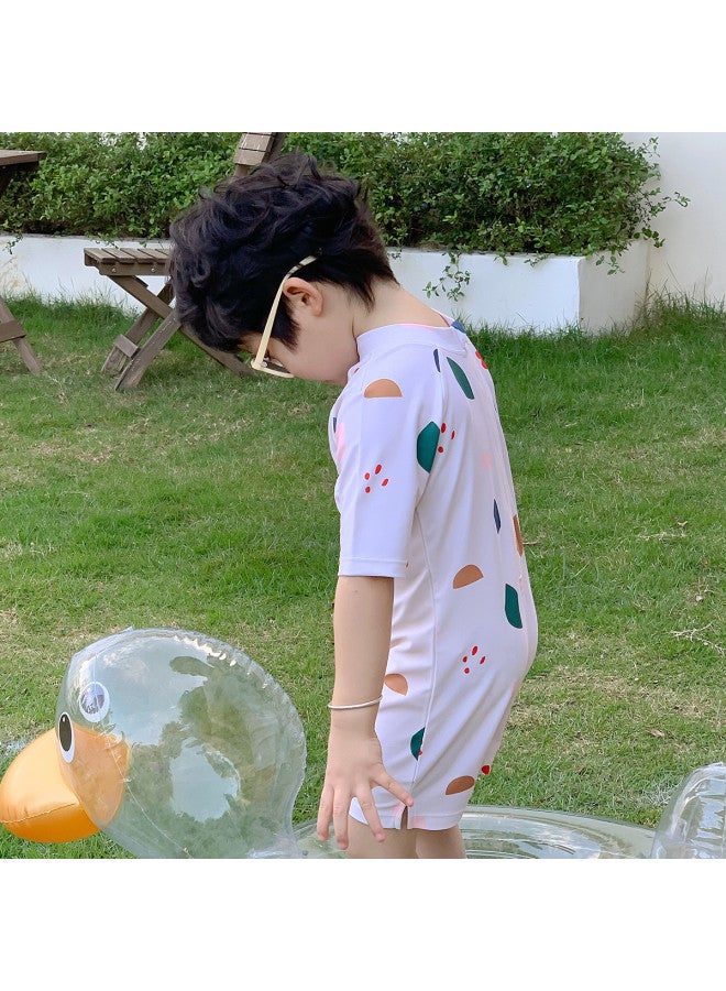 بامبل بي قبعة سباحة مجانية • بدلة سباحة أطفال قطعة واحدة بأكمام قصيرة ومقبض سحاب وشورت سباحة للينابيع الحارة - Image 4