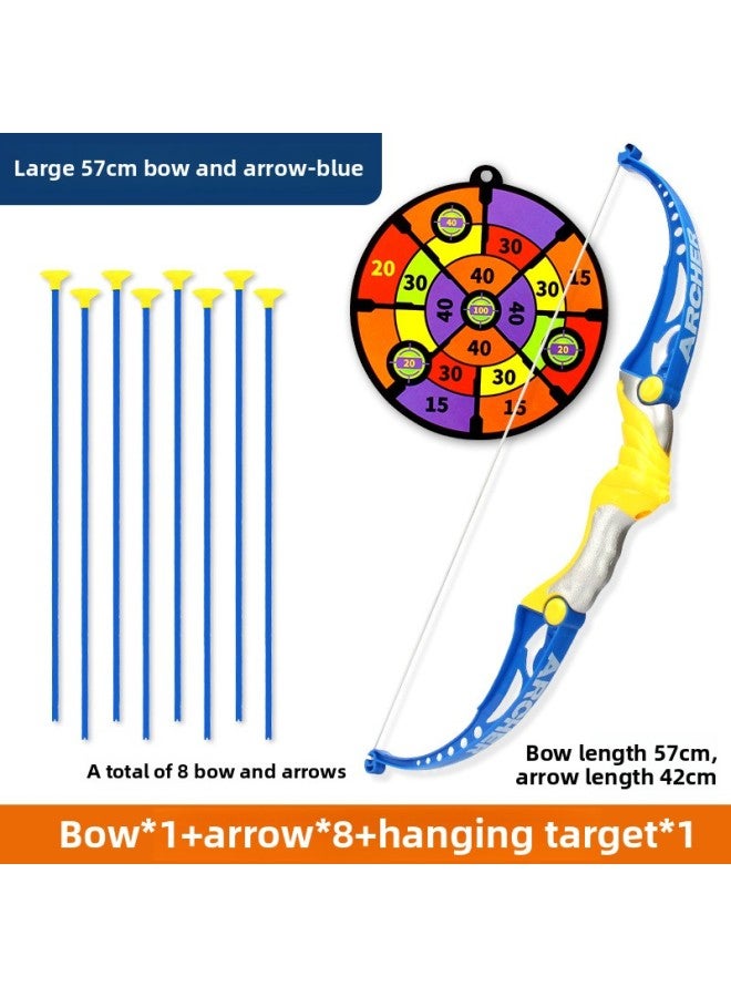 Special For Children's Bow And Arrow Toys Outdoor Shooting Folding Deformation Archery With Sucker Target Boy Sports Suit-Specifications:Blue - Image 1