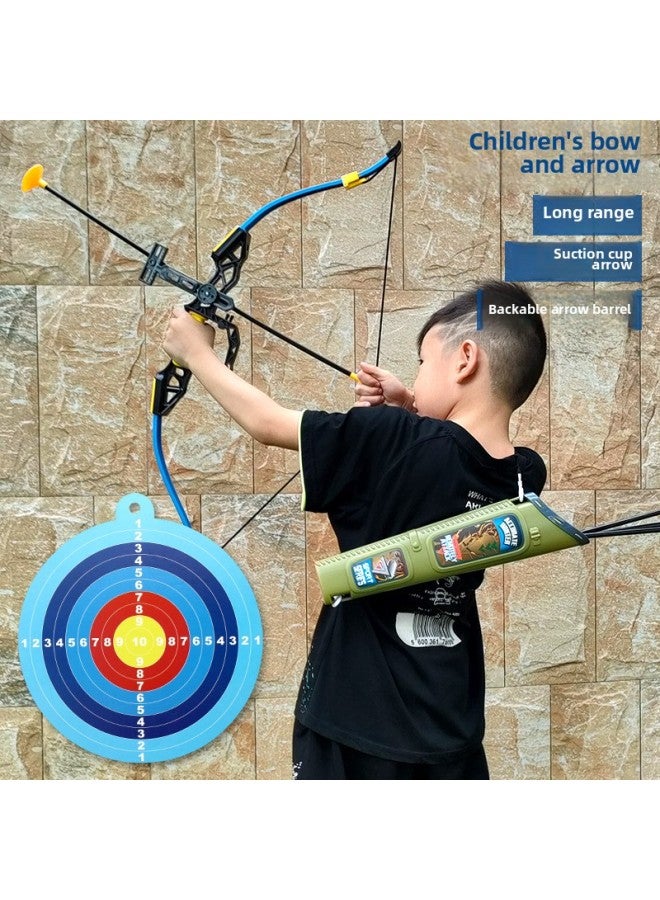 Special For Children's Bow And Arrow Toys Outdoor Shooting Folding Deformation Archery With Sucker Target Boy Sports Suit-Specifications:Blue - Image 3