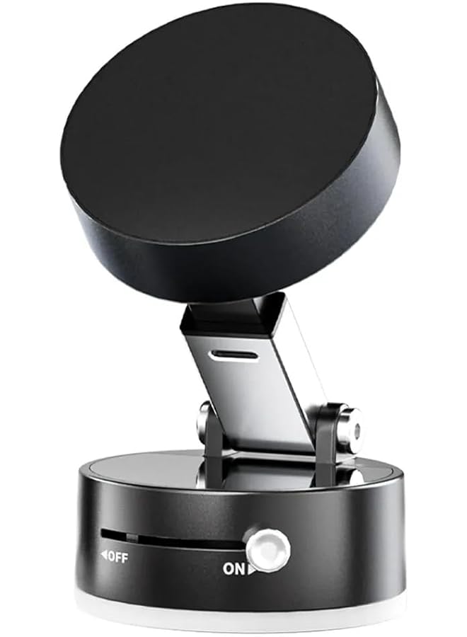 S-TOP 2025 Multi-Scenario Magnetic Phone Holder | Vacuum Suction Cup Mount for Car, Mirror, Kitchen & Desk | 360° Foldable Design Compatible with iPhone & All Smartphones (Sleek Black) - Image 1