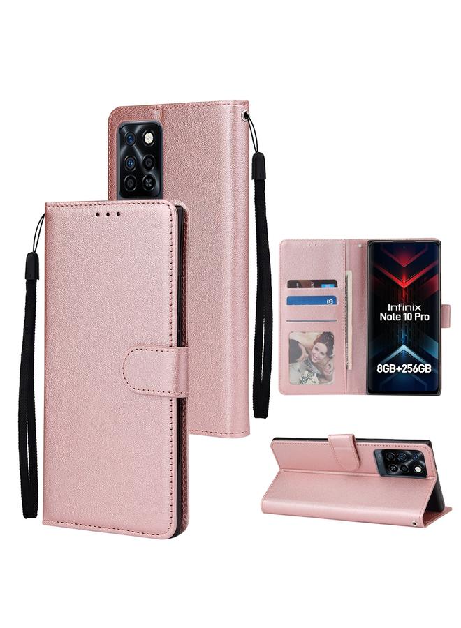 زبون جراب لهاتف Infinix Note 10 Pro، جراب جلدي متعدد الوظائف قابل للطي أفقيًا مع ثلاث فتحات للبطاقات - Image 1