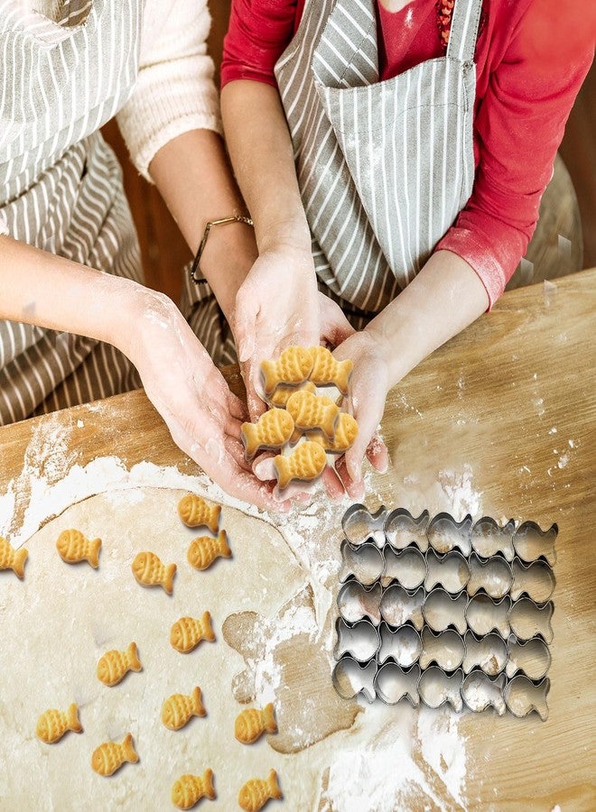 Ninehaoou Gold Fish Cracker Cutter,25 Cavity Cookie Cutter,Mini Cookie Molds with Cleaning Brush,non-stick Dough, Stainless Steels Mold for Baking - Image 5