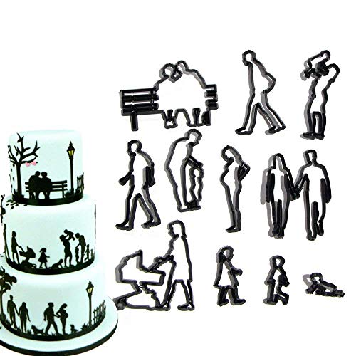Dycica Family Fondant Cutters, Airlxf 11 PCS Wedding Cookie Cutter Set for Anniversary/Bridal/Engagement Cake Decorating Sugarcraft Cutting Tool (Family Fondant Cutters) - Image 5