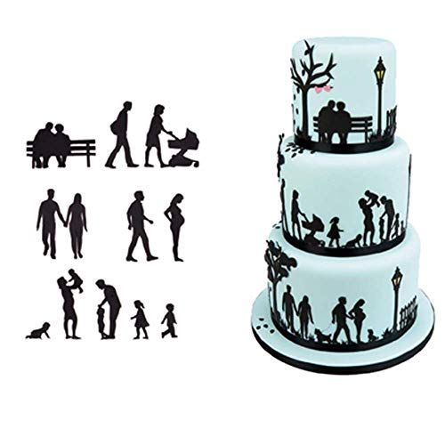 Dycica Family Fondant Cutters, Airlxf 11 PCS Wedding Cookie Cutter Set for Anniversary/Bridal/Engagement Cake Decorating Sugarcraft Cutting Tool (Family Fondant Cutters) - Image 1