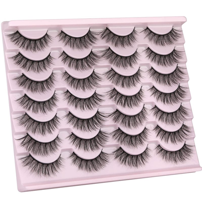 Kiromiro False Eyelashes 14mm Faux 3D Mink Lashes Natural Look Cat Eye Wispy Lashes Pack by Kiromiro, 14 Pairs - Image 4