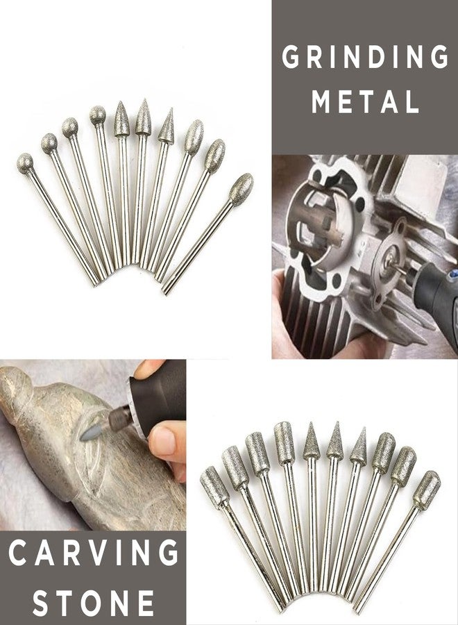 Drilax 20-Pc Diamond Rotary Tool Bits Set | 120 Grit Engraving & Carving Burrs with 1/8" Shank | Dremel Compatible for Glass, Stone & Rock - Image 5