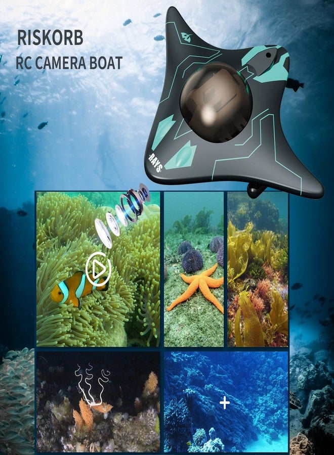 RiskOrb Remote Control Boat with Underwater Camera for Adults/Kids,Pool Toys, RC Boat with Waterproof Camera Toys,Gift for 8+ Year Old Boys Girls Age 8-12 - Image 2