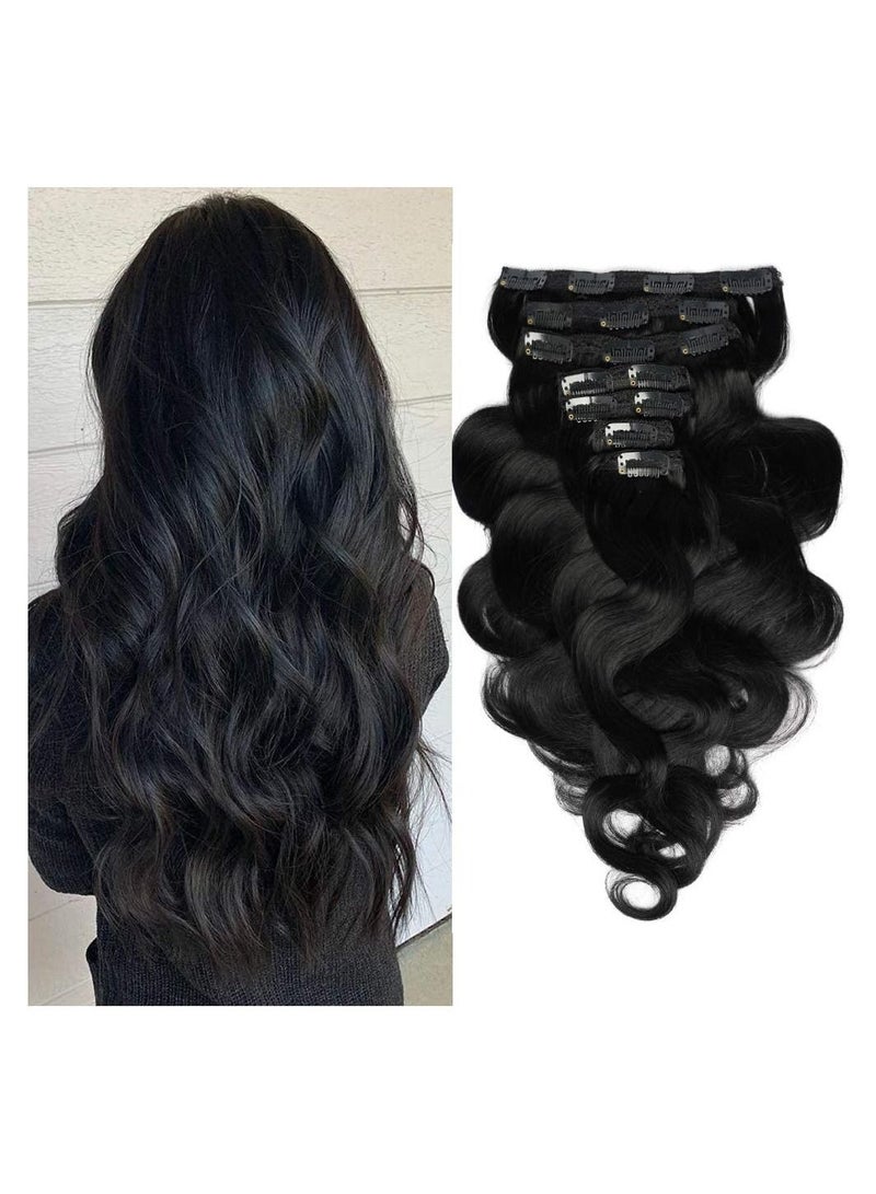 إستيل كليب في وصلات شعر بشري ريمي للمرأة ، موجة الجسم 100 جرام ، 7 قطع ، 16 مشابك (بني غامق) - Image 4