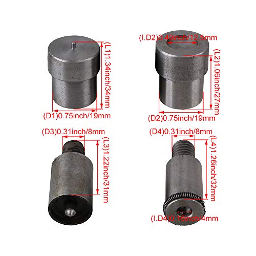 BQLZR Snap Fastener Heavy Duty Press Button Die Pattern Die Set for Hand Press Machine Setter for 633 Snap Button - Image 5