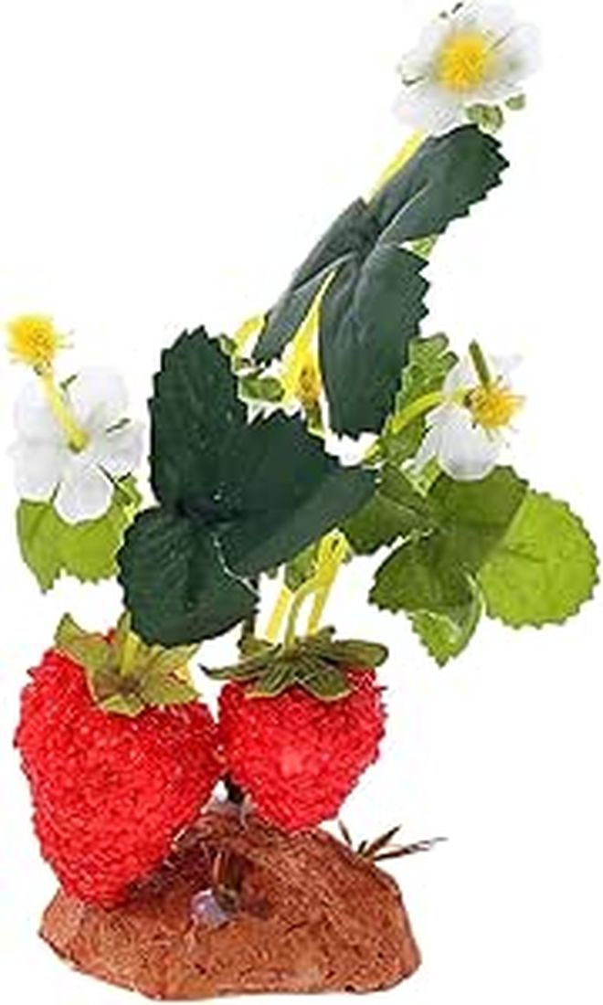 VOSAREA 31cm Green Plastic Fake Plant Reptile Terrarium Decor Gecko Turtle Lizard Habitat Accessories - Image 1