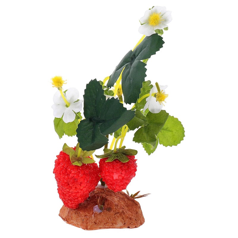VOSAREA 31cm Green Plastic Fake Plant Reptile Terrarium Decor Gecko Turtle Lizard Habitat Accessories - Image 2