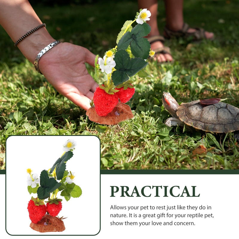 VOSAREA 31cm Green Plastic Fake Plant Reptile Terrarium Decor Gecko Turtle Lizard Habitat Accessories - Image 4
