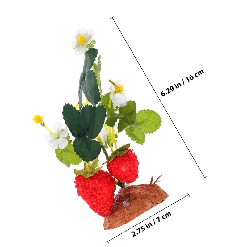 VOSAREA 31cm Green Plastic Fake Plant Reptile Terrarium Decor Gecko Turtle Lizard Habitat Accessories - Image 3