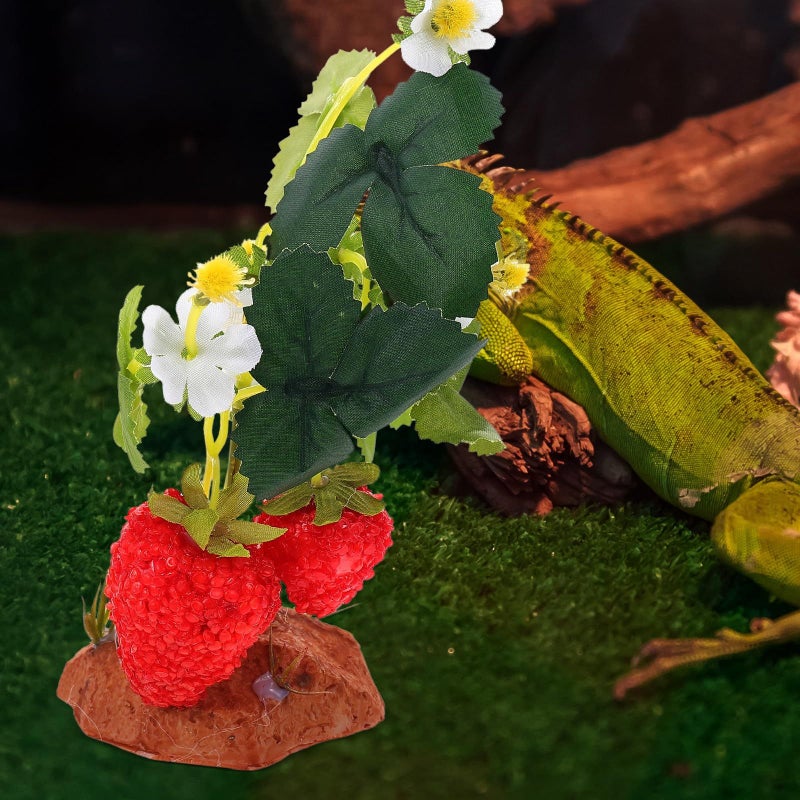 VOSAREA 31cm Green Plastic Fake Plant Reptile Terrarium Decor Gecko Turtle Lizard Habitat Accessories - Image 5