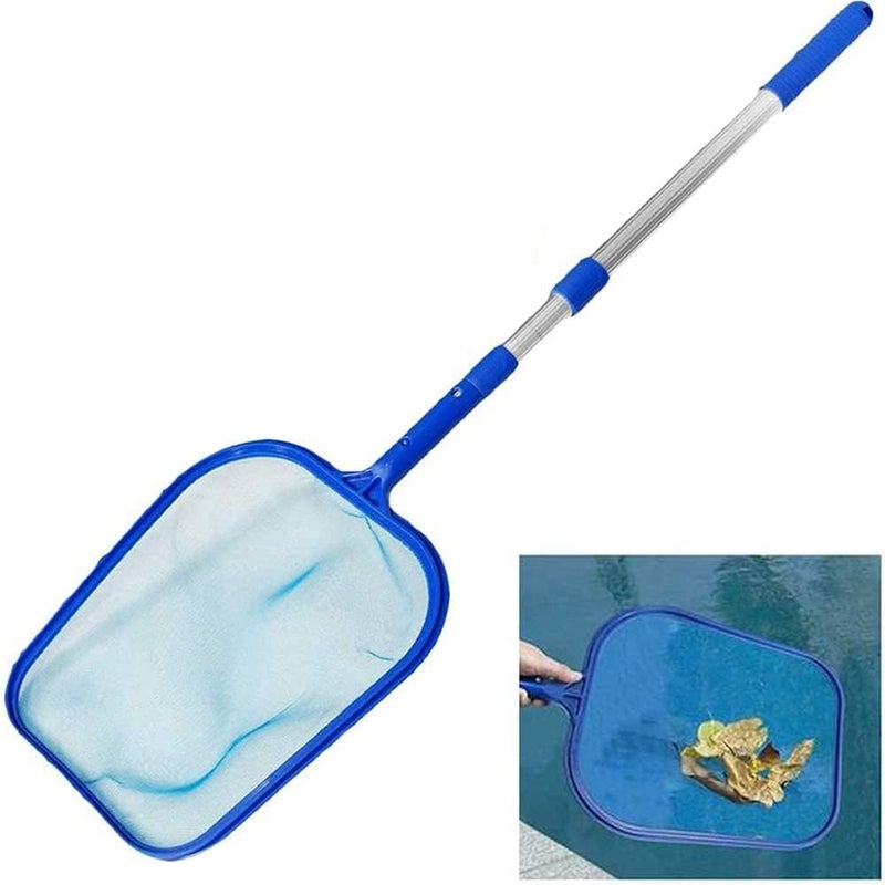 ELECDON Swimming Pool Cleaner Supplies, Professional Heavy Duty Pool Leaf Rake Fine Mesh Frame Net with Telescopic pole, Swimming Pool Cleaning Leaf Skim Net for Garden Pond, Fountain, Hot Tub and Spa - Image 1