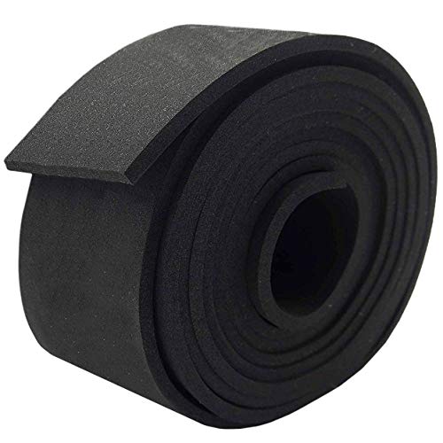 Dualplex Neoprene Foam Strip Roll by Dualplex, 3" Wide x 10' Long x 1/8" Thick, Weather Seal High Density Stripping – Weather Strip Roll Insulation Foam Strips - 10 Feet Long - Image 1