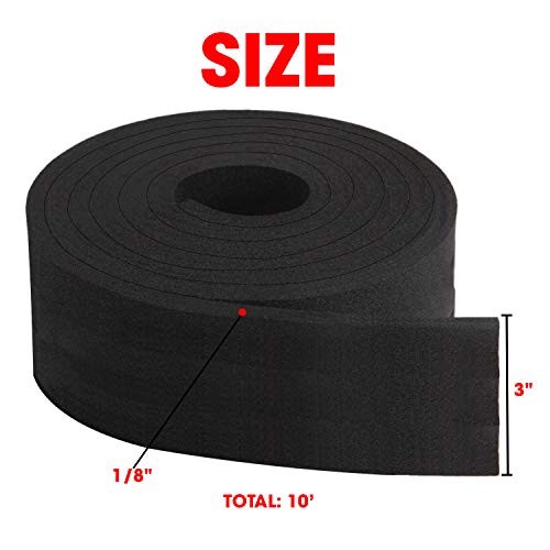 Dualplex Neoprene Foam Strip Roll by Dualplex, 3" Wide x 10' Long x 1/8" Thick, Weather Seal High Density Stripping – Weather Strip Roll Insulation Foam Strips - 10 Feet Long - Image 2