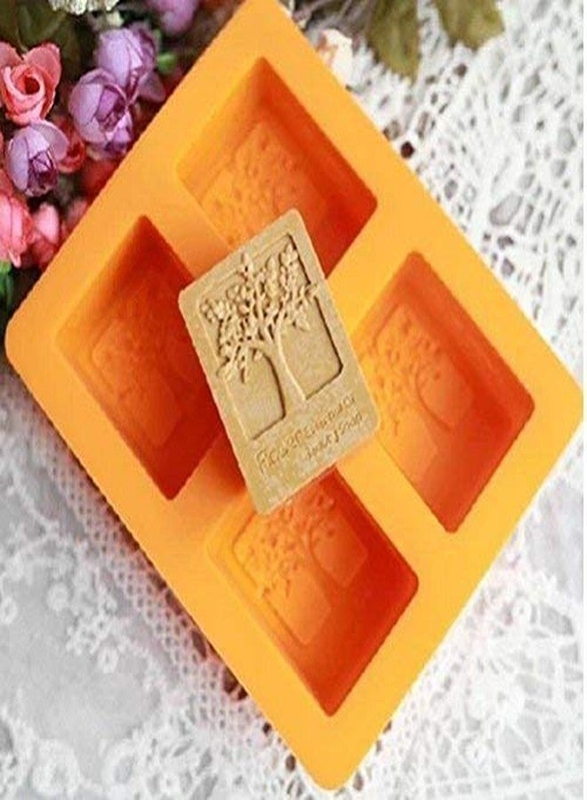 Vedini™ 4 Cavity Tree Soap Silicone Mold Cake Baking DIY Mold Home easy to clean cheese silicone mold Fondant Chocolate Resin Clay Candle Baking (Output Weight : 120-135 Grams) (Pack Of 1) - Image 3