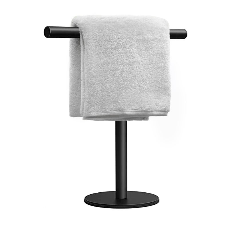ZGELIN Hand Towel Holder Stand for Bathroom Vanity Countertop Matte Black TShape Towel Bar Rack Stand Towel Bar for Bathroom Kitchen 