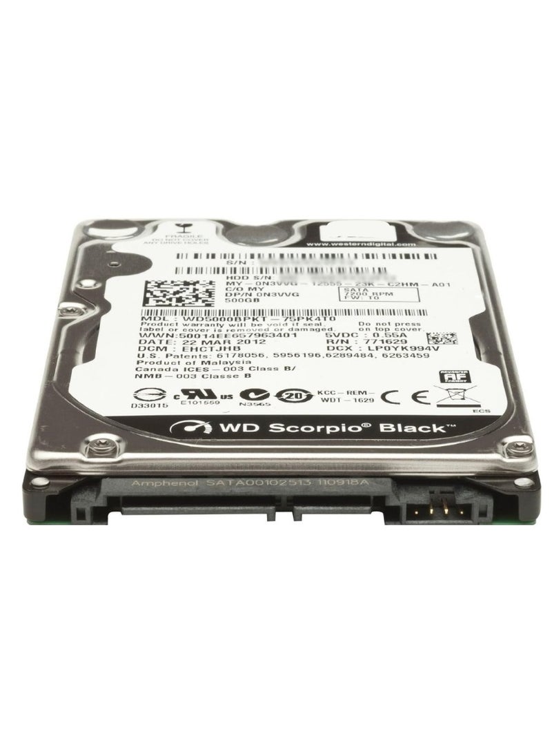 500GB 2.5" Internal Notebook Hard Drive, 7200 RPM, 16MB Cache, SATA 3.0Gb/s – High-Speed Storage