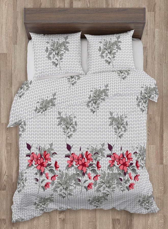 HOME365 220TC Cotton Bedsheet with 2 Pillow Covers for Bedroom | King Size 275 X 255 cm,Red (DK158) - Image 1