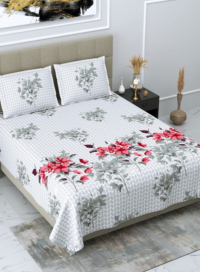 HOME365 220TC Cotton Bedsheet with 2 Pillow Covers for Bedroom | King Size 275 X 255 cm,Red (DK158) - Image 2
