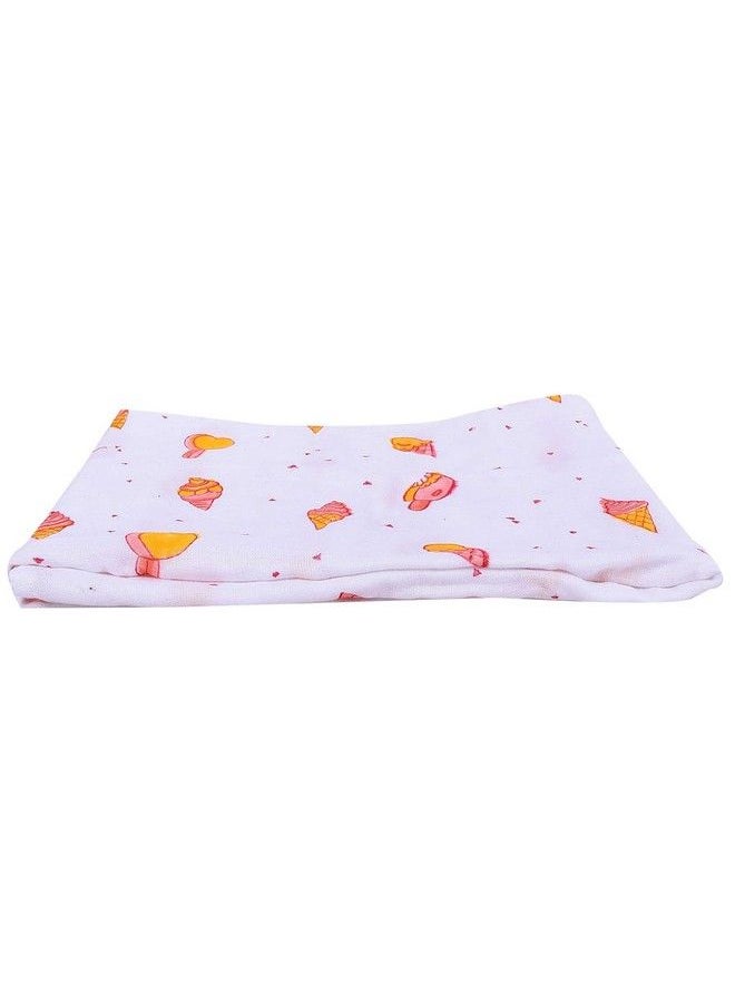 MOM'S HOME Organic Cotton Baby Muslin Cloth Swaddle018 Months (Pack Of 3) (Animal Giraff Icecream)  - Image 5