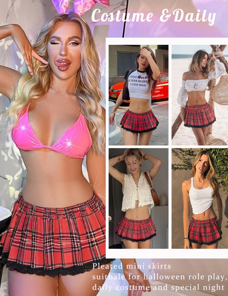 Avidlove School Lingerie for Women Sexy Student Roleplay Lingerie Set with Mini Skirt Black Small - Image 4