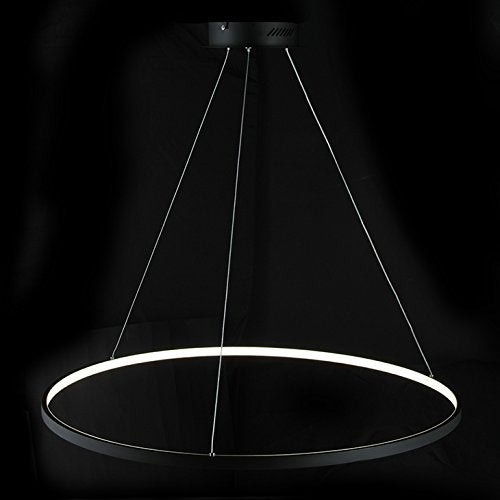 LightInTheBox Modern LED Chandelier 31.5" Ring Pendant Light Fixture Dimmable with Remote Control Minimalist Halo Dining Hanging Light Fixture Black for Living Room Dinning Room Bedroom (80cm) - Image 4